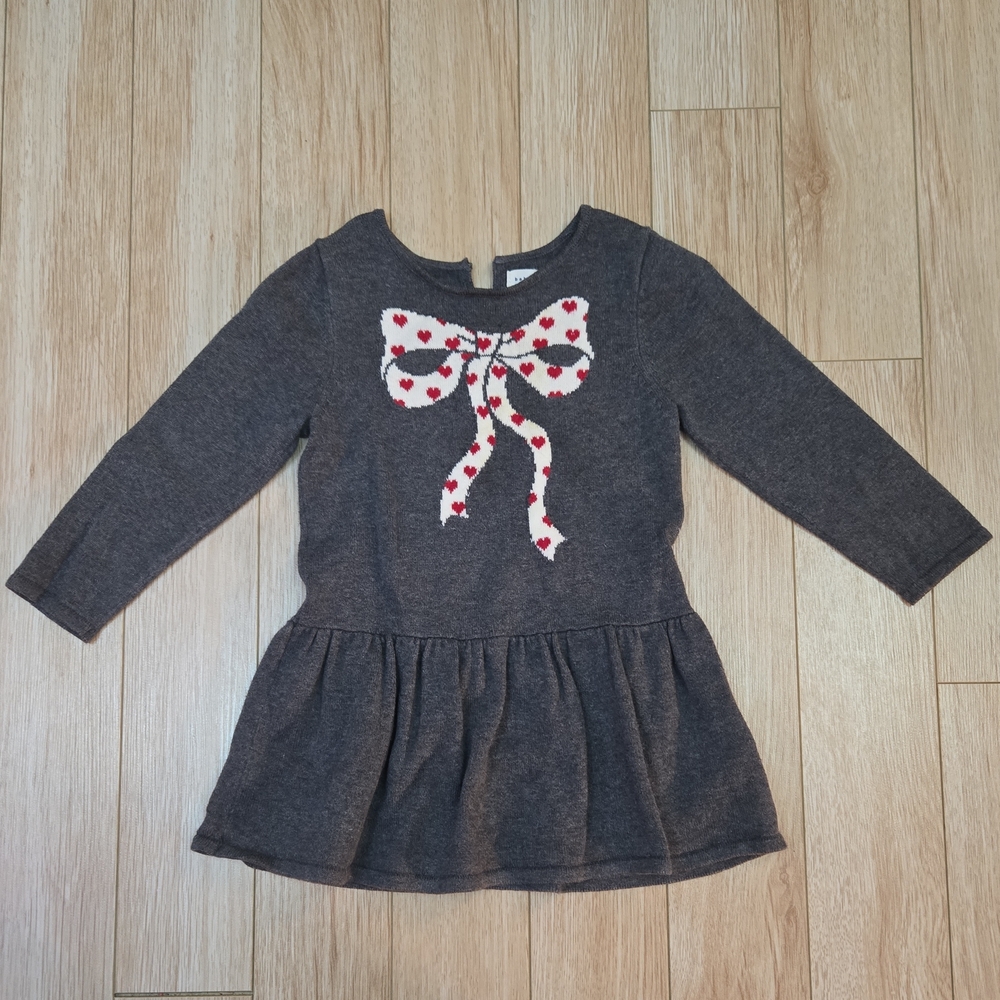 GAP Gray Kids Dress with Heart Bow